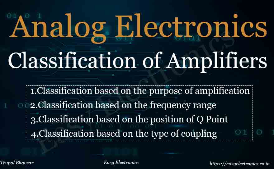 Classification Of Amplifiers | Types Of Amplifiers - Easy Electronics