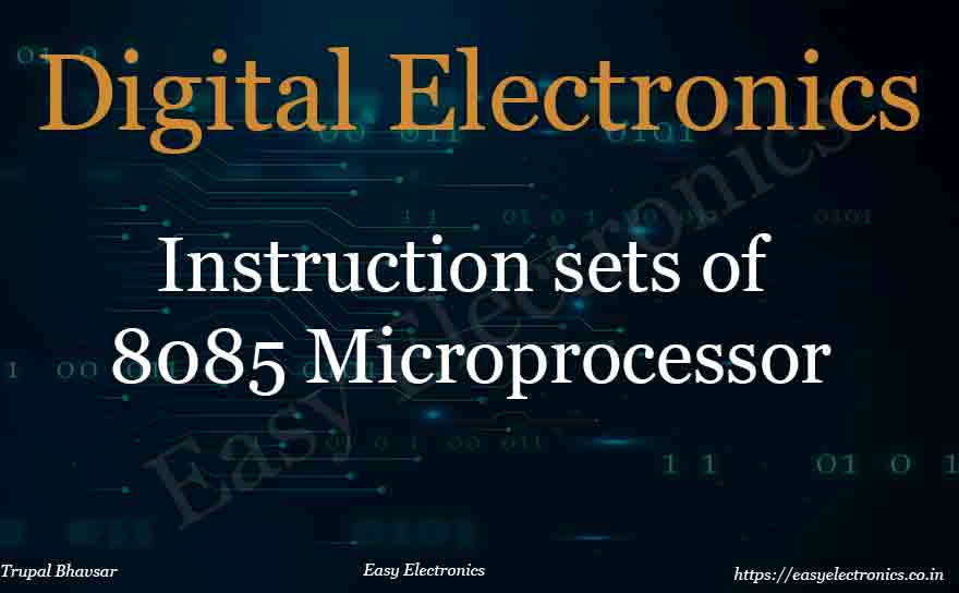 Instruction Set Of 8085 Microprocessor | Classification Of Instruction ...